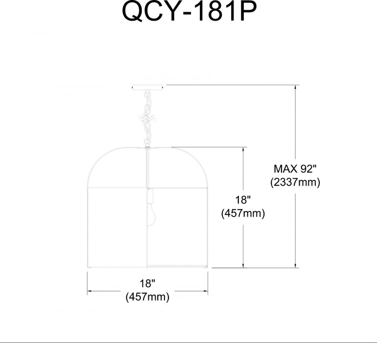 Luminaire suspendu Quincy de Dainolite avec abat-jour blanc, fini doré et 1 ampoule