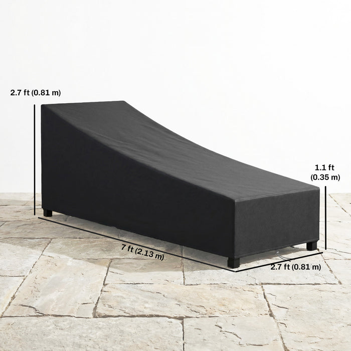 Outsunny Housse Impermeable pour Chaise Longue de Jardin, Tissu Oxford 420D, Noir