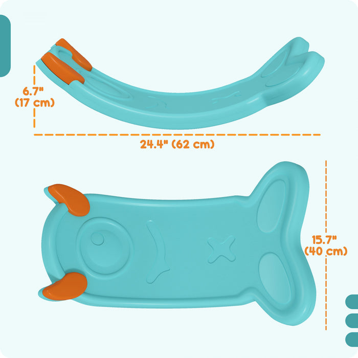 Qaba Planche d'equilibre enfant, planche a bascule pour tout-petits, bleu clair