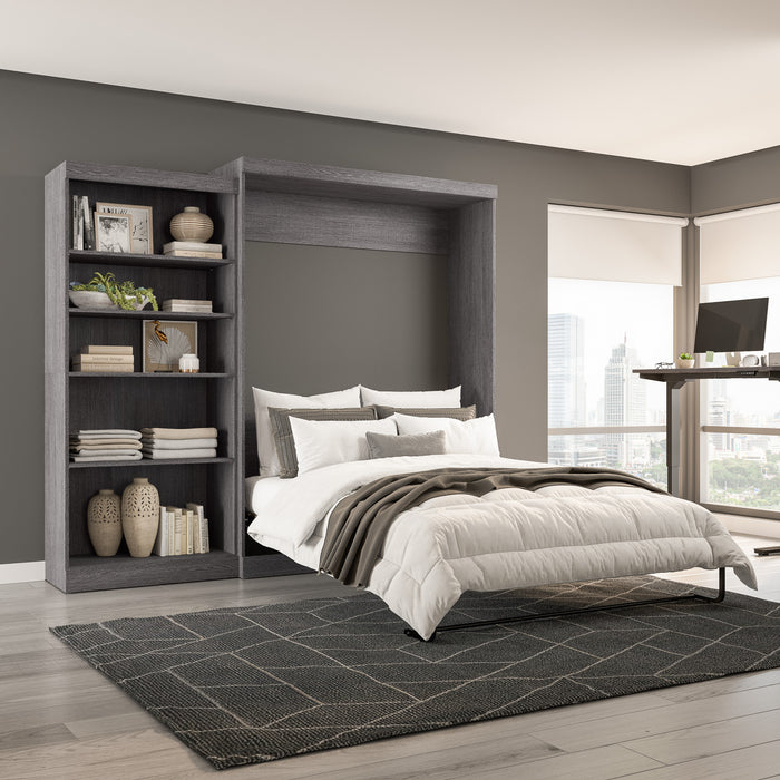 Grand lit escamotable Pur de Bestar de 101 po (L) avec organisateur de garde-robe - gris écorce