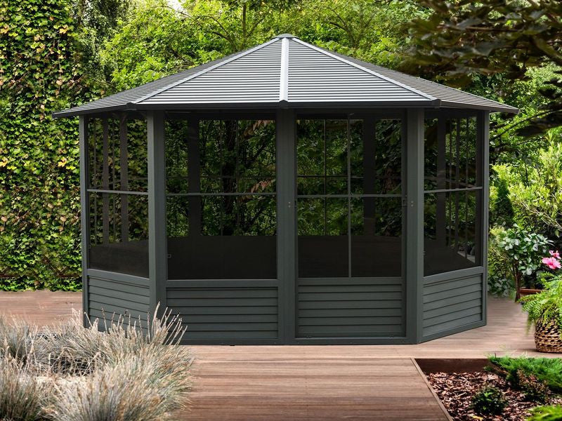 Florence Solarium 12 X 12 Toit Metal Noir