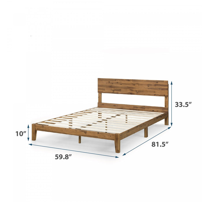 Julia lit plateforme en bois avec tête de lit - Grand