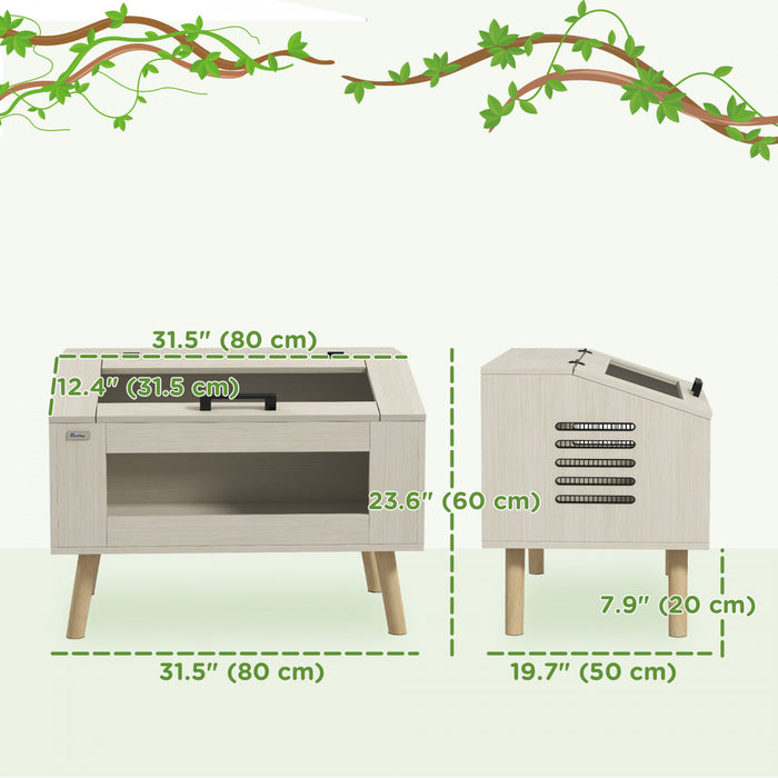 Pawhut Terrarium Pour Reptiles De 29 Gallons, 31,5\" X 20\" X 24\" Reservoir Pour Reptiles A Ouverture Superieure Avec Fenetres En Verre Trempe, Ventilations, Pour Serpents, Lezards, Cameleons, Hamsters