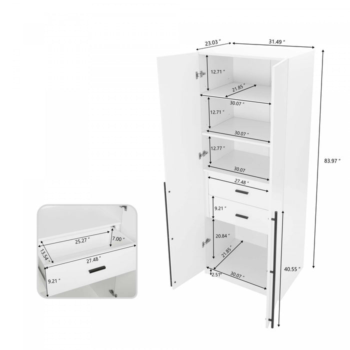 Armoire-penderie moderne Lee 3 pieces en blanc