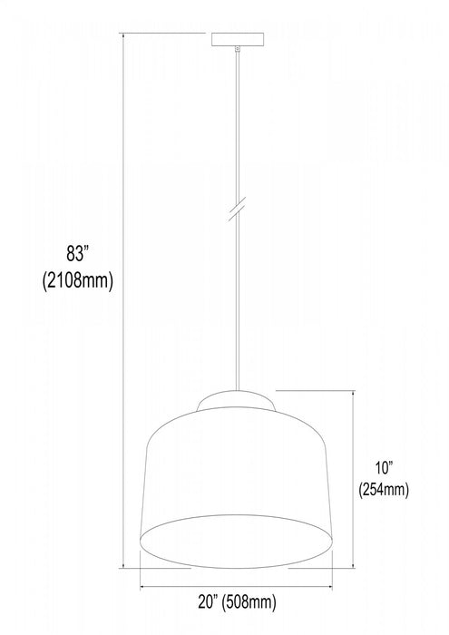 Luminaire suspendu Kup de Dainolite en métal, avec fini noir et doré et 1 ampoule
