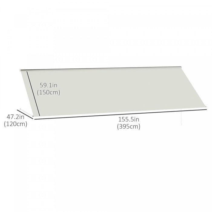 Outsunny Store Retractable De 13' X 4' Pour Portes Et Fenetres, Beige