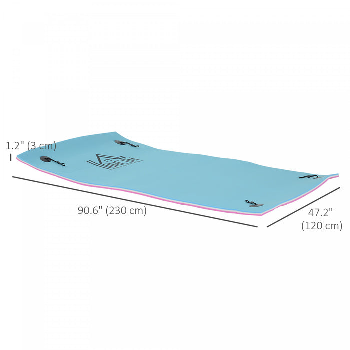HOMCOM Tapis d'eau flottant 2.3x1.2m, Nenuphar flottant, Bleu