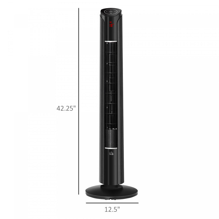Homcom Ventilateur Tour De 42\" Avec 4 Modes De Vent Et 3 Vitesses