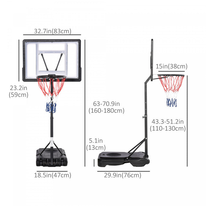 Soozier Panier de Basket Reglable Piscine w/ Roues