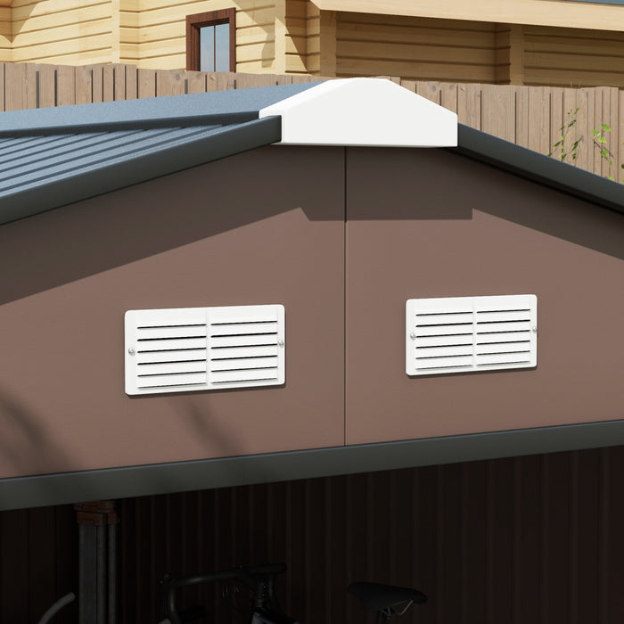 Outsunny Abri De Jardin 11' X 13' Avec Kit De Fondation En Acier, Marron