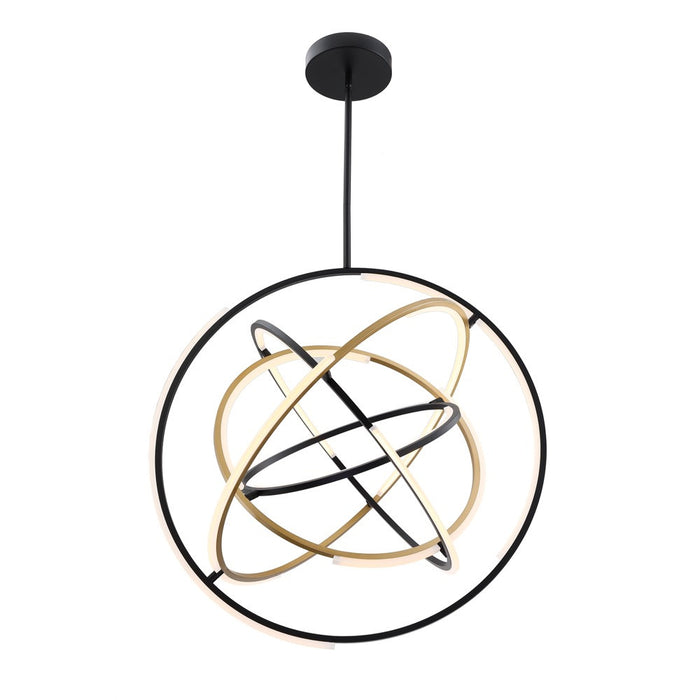 Luminaire suspendu de la collection Trilogy avec lumière à DEL intégrée de 32 po - noir et doré