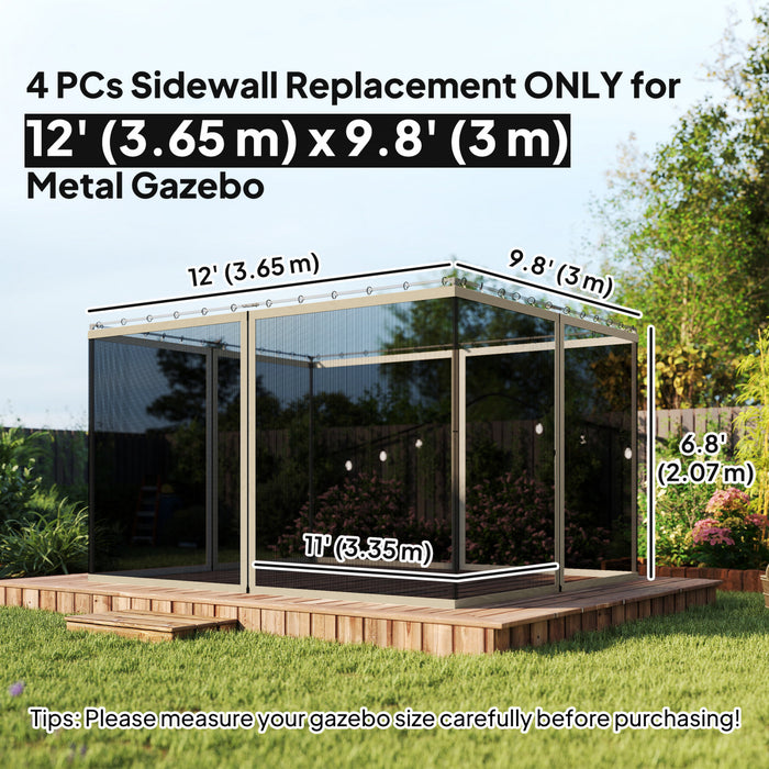 Outsunny Moustiquaire de Remplacement pour Gazebo 10' x 12', Kaki
