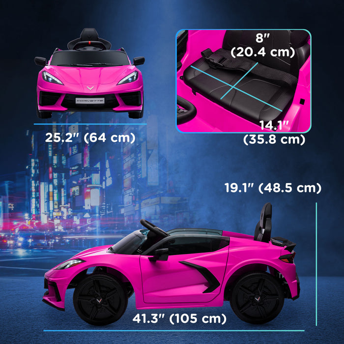 Qaba Voiture Electrique Pour Enfants, Voiture Pour Enfants Alimentee Par Batterie 12 V Avec Telecommande, Systeme De Suspension, Musique, Klaxon, Phare, Demarrage Lent, 3 A 6 Ans, Rose