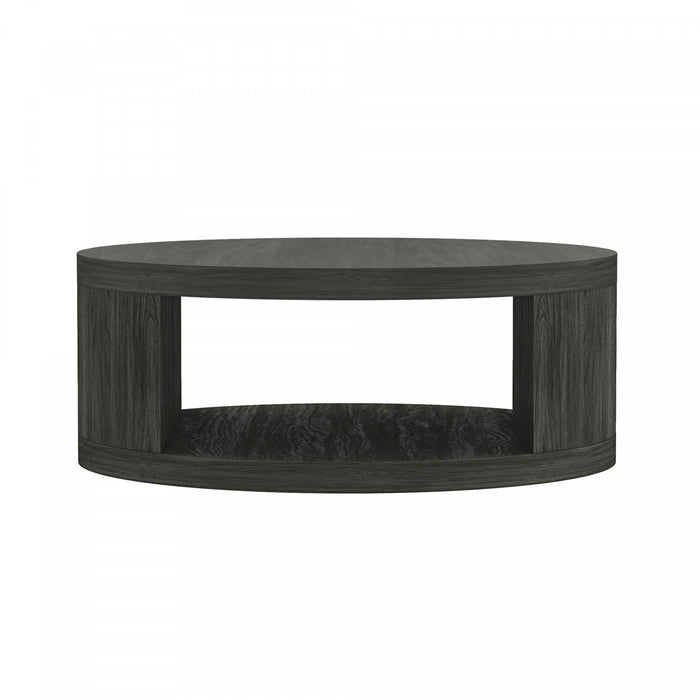 Table basse ronde contemporaine Alure 36\" en charbon