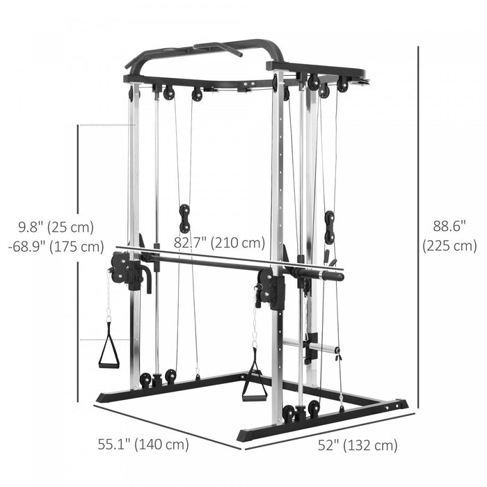 Soozier Machine Smith Avec Systeme De Croisement De Cables Support De Squat