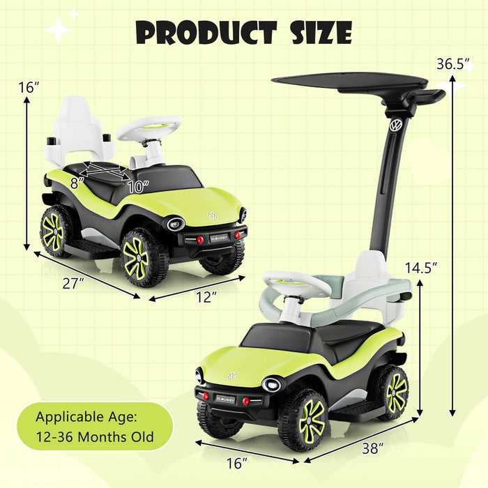 Costway 3-en-1 Licence Volkswagen Kids Ride Sur Voiture Coulissante De Poussee W / Musique Et Lumiere