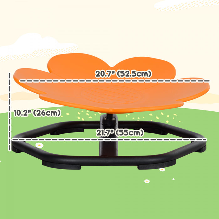 Chaise pivotante Qaba pour enfants, chaise pivotante sensorielle en forme de fleur pour l'entrainement de la coordination corporelle, tabouret oscillant antiderapant, orange