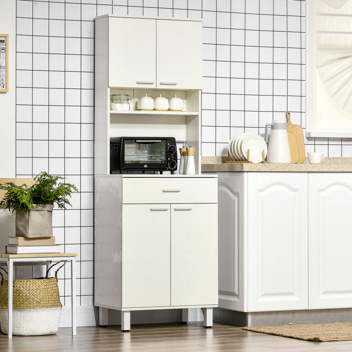 HOMCOM Garde-Manger Cuisine 71\", Buffet avec Vaisselier et Micro-ondes