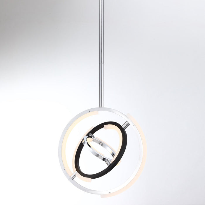 Luminaire suspendu de la collection Trilogy avec lumière à DEL intégrée de 13 po - nickel poli