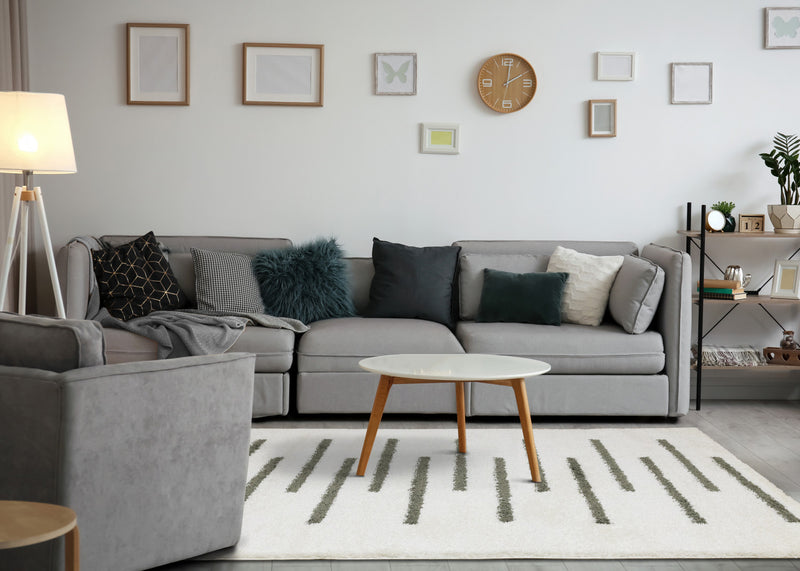 Carpette douce Taylor à motifs de lignes - 5 pi 3 po x 7 pi 7 po
