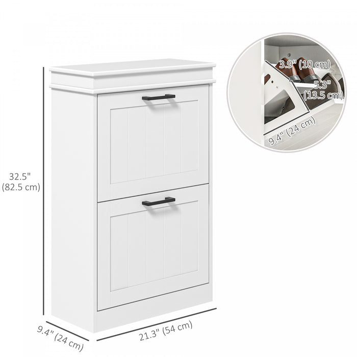 HOMCOM Armoire a chaussures avec tiroirs rabattables et etagere reglable