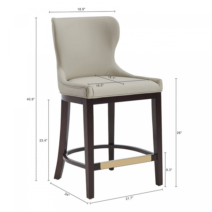 Tabouret de comptoir Blair moderne en bois avec revetement en tissu couleur pierre - Lot de 3