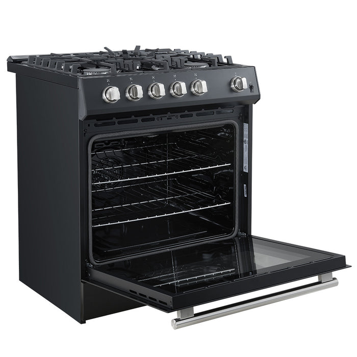 Cuisiniere a gaz Leonardo Espresso de 30\", noire, 5 pi³ – FFSGS1116-30BLK