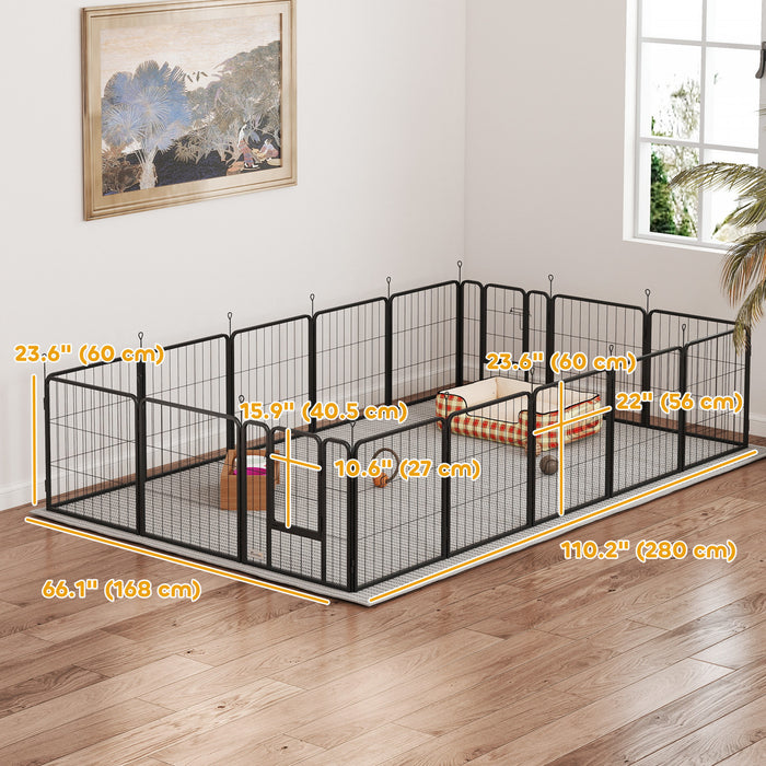 Parc pour chien a 16 panneaux, 24\" H, pour petits chiens