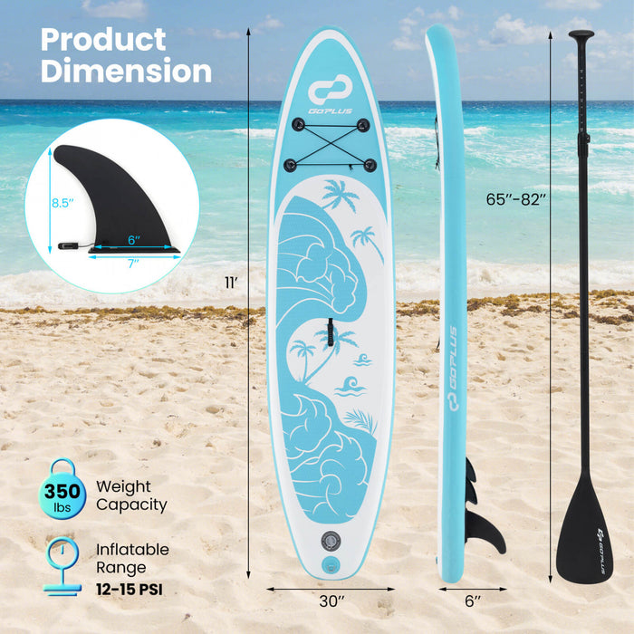 Grand Tableau Gonflable De Sup Goplus, Tableau De Pagaie Portable Avec Des Anneaux 5d