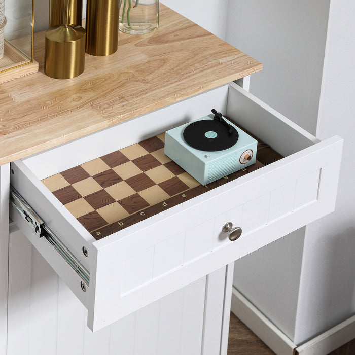HOMCOM Armoire de poubelle inclinable de cuisine, armoire de recyclage