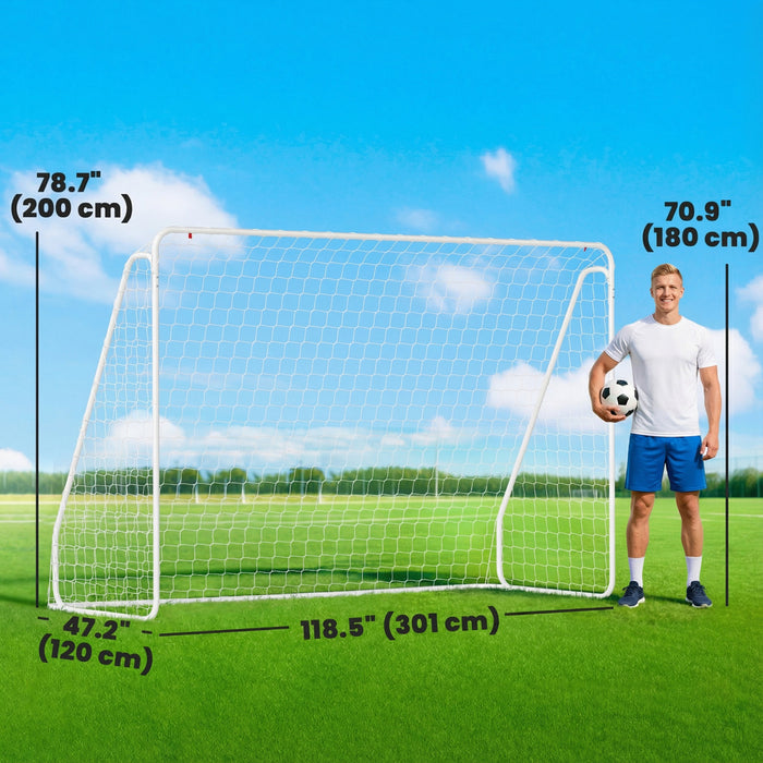 Soozier But de soccer pour jardin, filet de soccer, blanc, 10 x 4 pi