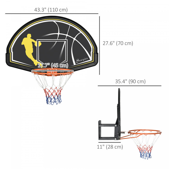 Soozier Panier De Basket-ball Mural Pour L'interieur Et L'exterieur