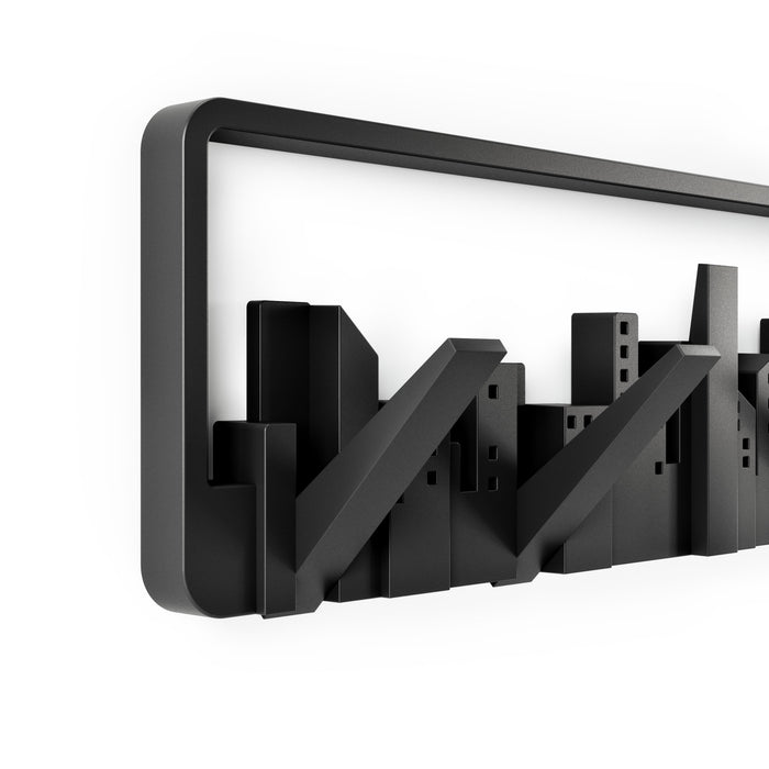 Portemanteau moderne Skyline de Umbra à crochets multiples - noir