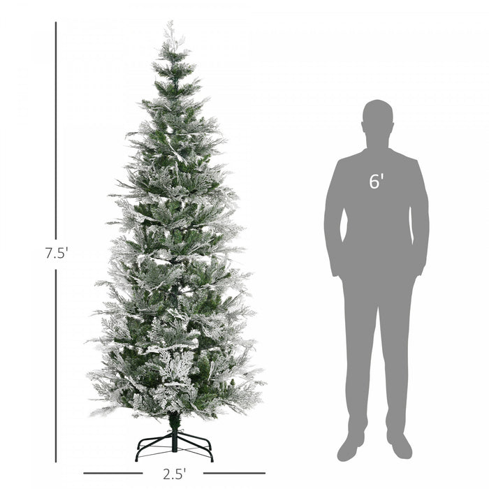 Homcom Cypres D'arbre De Noel Artificiel Floque De Neige
