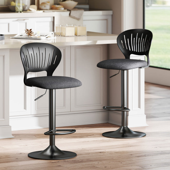 HOMCOM Ensemble de 2 Tabourets de Bar Pivotants a Hauteur Reglable, Noir