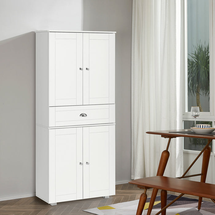HOMCOM Armoire de cuisine autoportante de 72\" avec 2 grandes