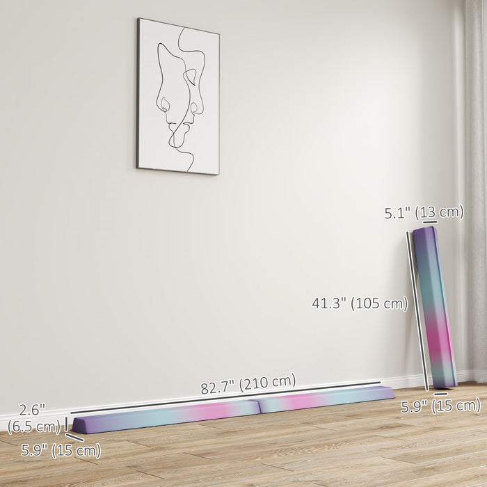 Soozier Poutre D'equilibre De Gymnastique Pliable De 7 Pi, Multicolore