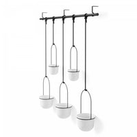 Jardinière suspendue Triflora de Umbra blanche - ensemble de 6