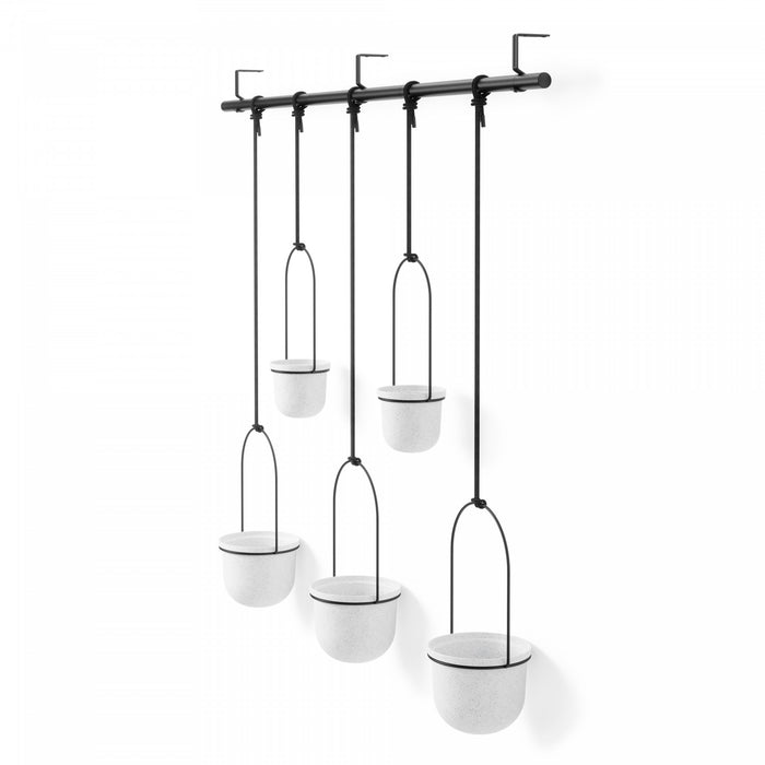 Jardinière suspendue Triflora de Umbra blanche - ensemble de 6