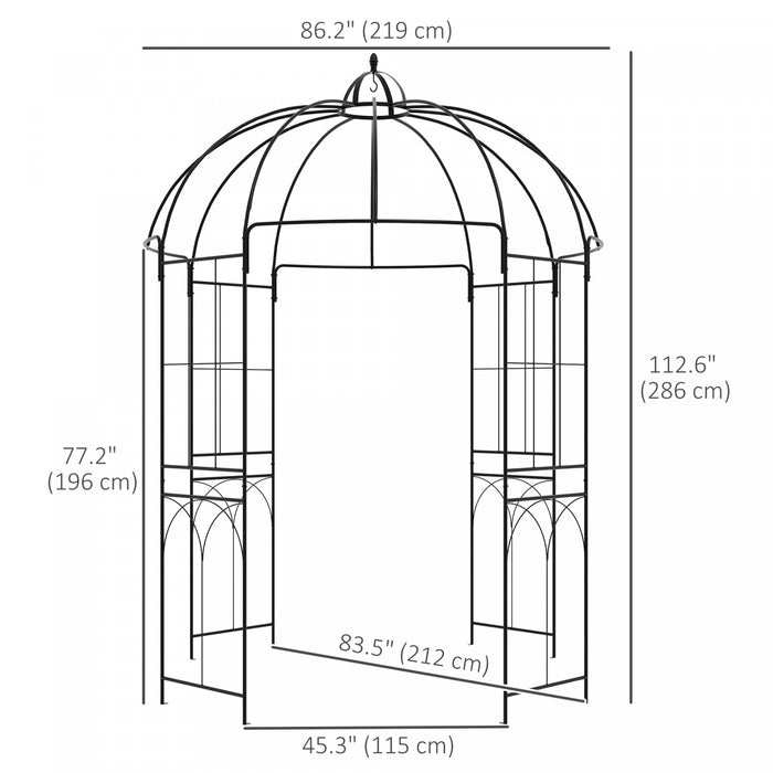 Outsunny Arbre De Jardin En Forme De Cage A Oiseaux, Pavillon De Pergola