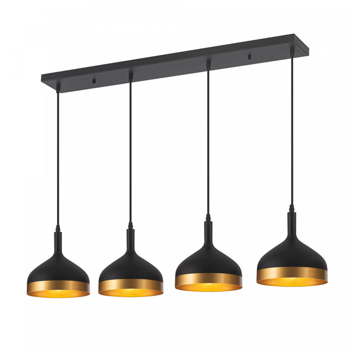 Luminaire pour îlot de la collection Dash - noir et doré
