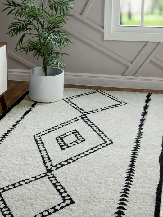 Tapis Contemporain Zelda 7'6\" x 9'6\" en Ivoire