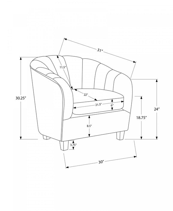 Monarch Specialties - Chaise D'Appoint, 31\"H, Rembourre, Salon, Chambre A Coucher, Tissu Creme, Transitionnel