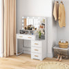 HOMCOM Vanity Table, Makeup Table with Mirror and Storage, White