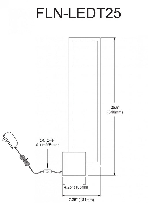 Lampe de table Florence de Dainolite avec base en béton noir mat, fini laiton vieilli et ampoule à DEL de 22 W