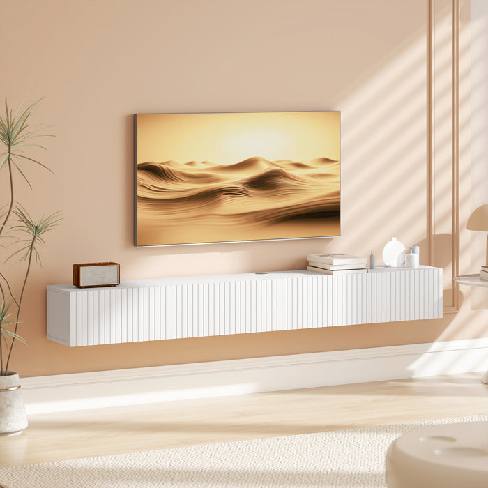 HOMCOM Meuble TV Flottant pour Televiseurs jusqu'a 72 Pouces, Blanc