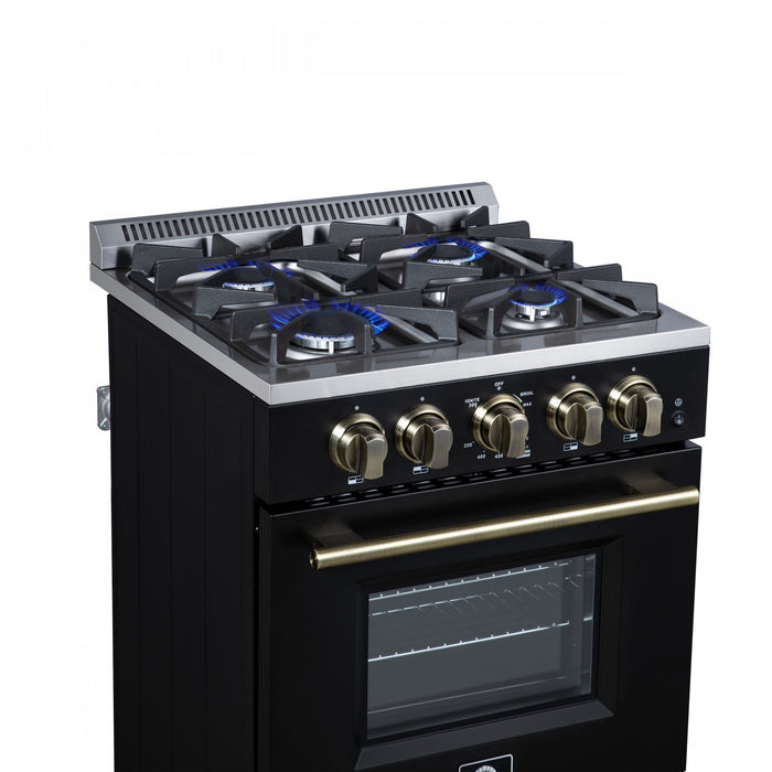 Cuisiniere a gaz autonome Breno de 24 po, noire – FFSGS6290-24BLK.