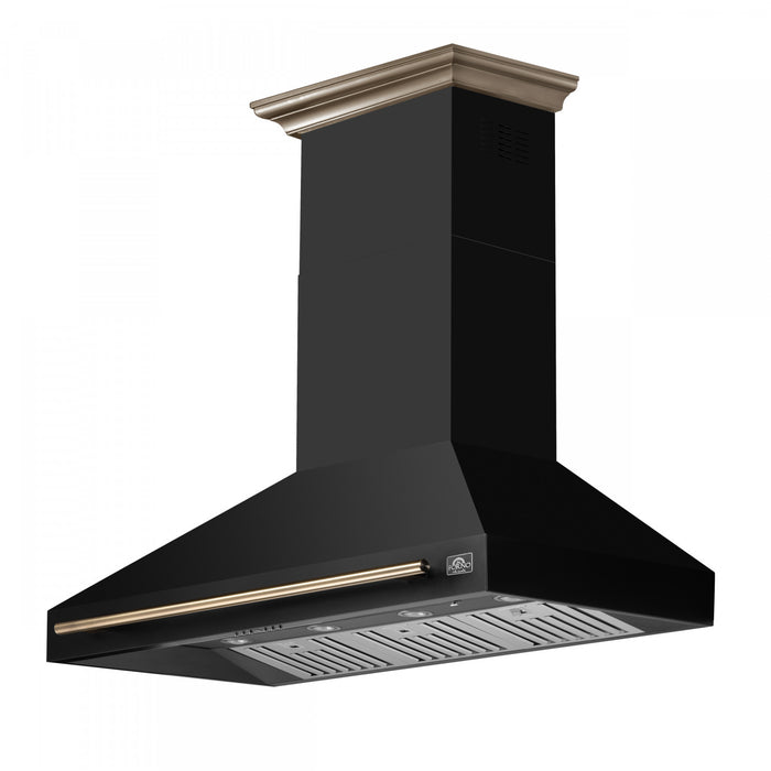 Hotte de cuisiniere murale Aria de 48 po, noir-FRHWM5095-48BLK