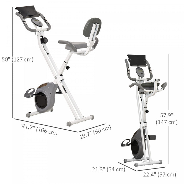 Soozier Velo D'exercice Pliant Avec Resistance Magnetique A 8 Niveaux, Gris