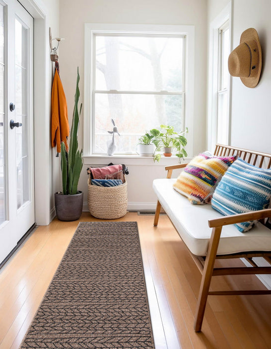 Tapis Contemporain Linden 2'0\" x 10'0\" en brun